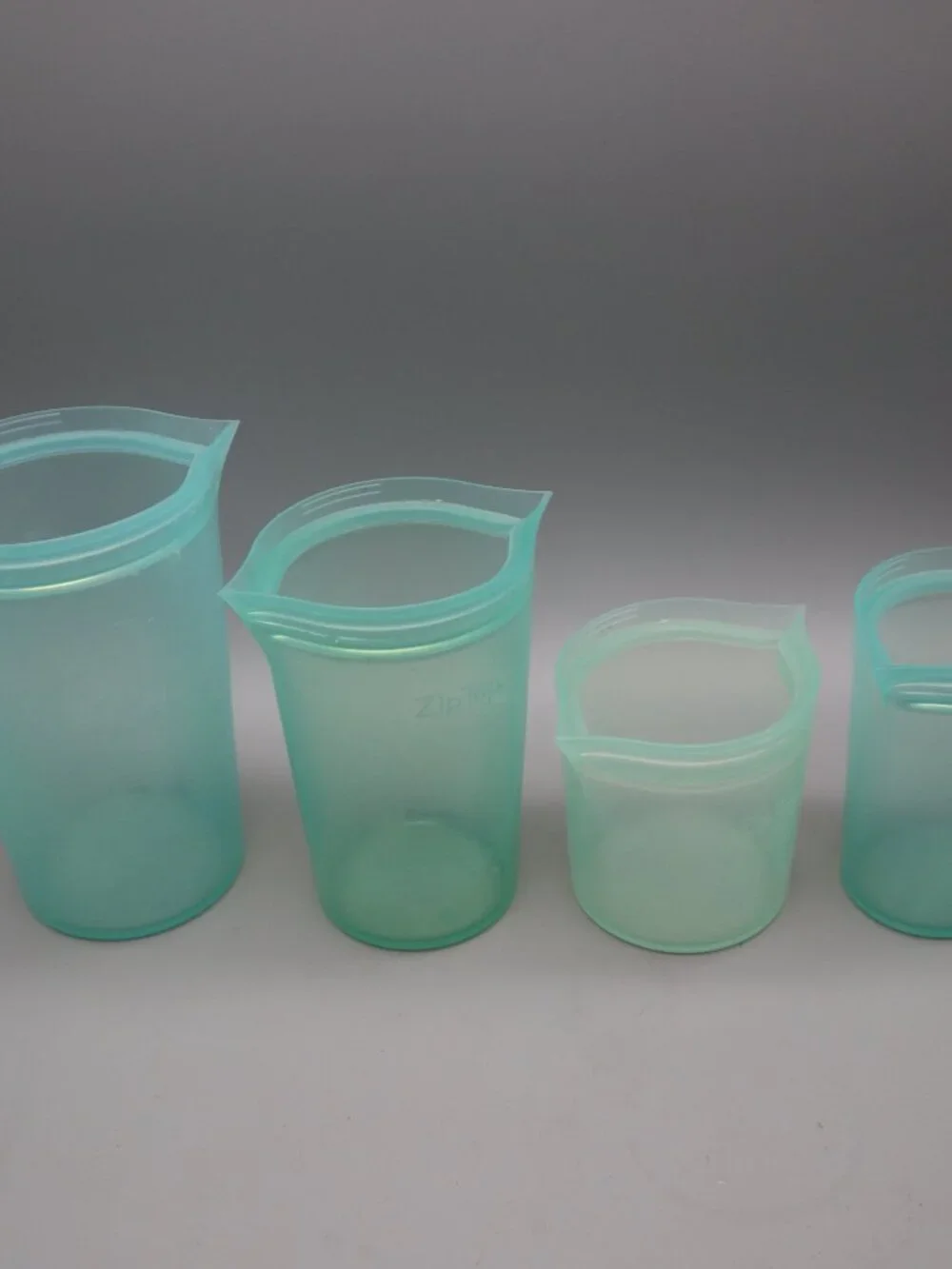 Zip Top 10 Piece Teal Blue Silicone Storage Containers Reusable Microwave Safe